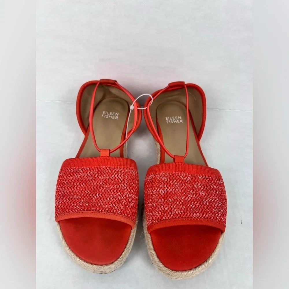 Eileen Fisher Mews Mesh Espadrilles Sandy's in Orange Size 6